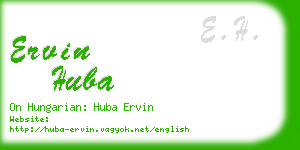ervin huba business card